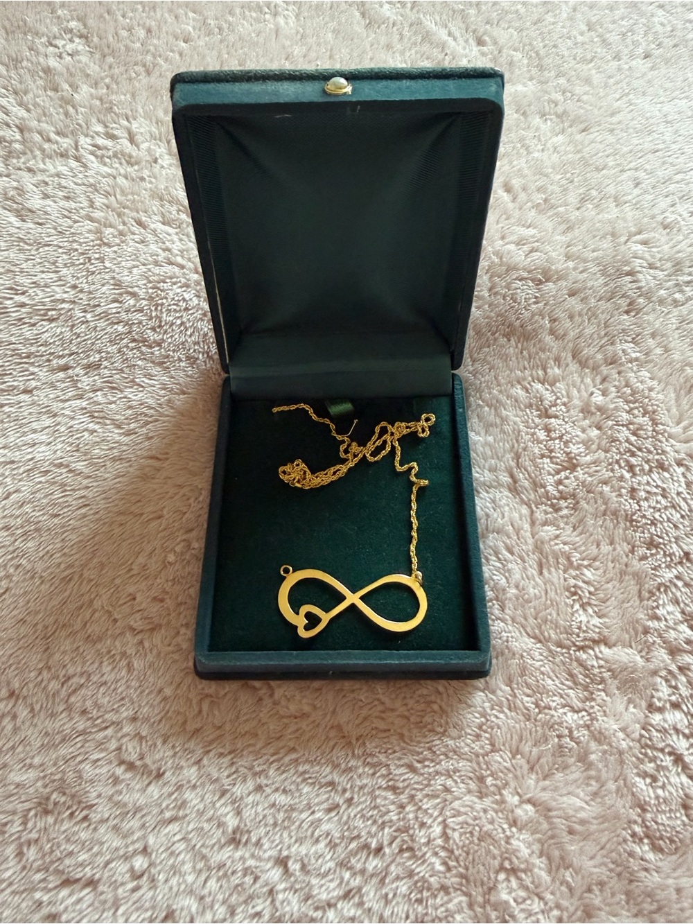 18K Yellow Solid Gold Infinity Necklace - Women Jewelry